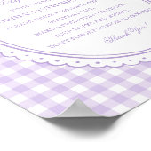 Lila Gingham Kokette Bogen Zeitkapsel Spiel Poster (Ecke)