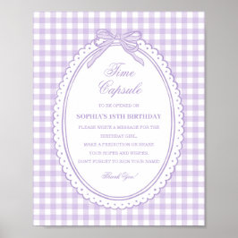 Lila Gingham Kokette Bogen Zeitkapsel Spiel Poster