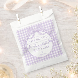 Lila Gingham Kokette Schleife Taufe Dessert Geschenktütchen