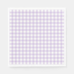 Lila Gingham-Kokette-Schleifen-Party-Dessert Serviette