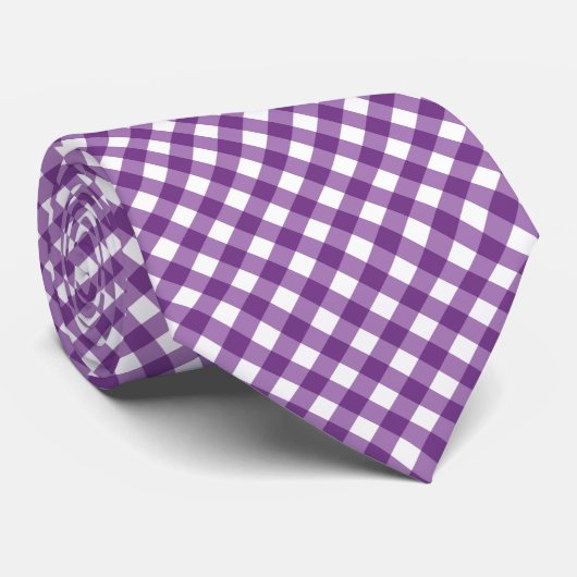 Lila Gingham Krawatte (Gerollt)