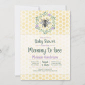 lila, Gingham, Mami-to-Bike-Babydusche Einladung (Vorderseite)