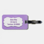 lila Gingham mit abgeschrägtem Tag Gepäckanhänger (Rückseite horizontal)