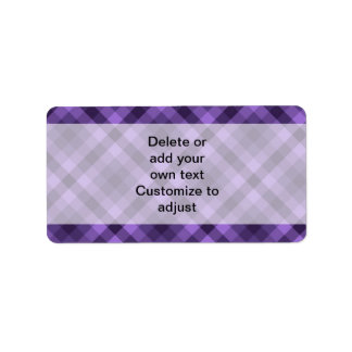 Lila Gingham-Muster Adressaufkleber