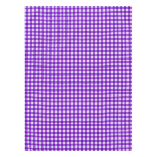 Lila Gingham-Muster | Baumwolle geprüft Tischdecke (Vorderseite)