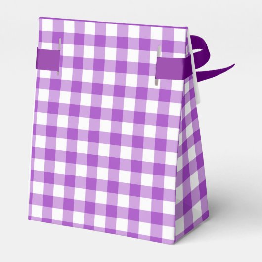 Lila Gingham-Muster danke Ihnen Geschenkboxen Geschenkschachtel (Rückseite)