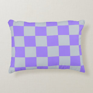 Lila Gingham-Muster Dekokissen