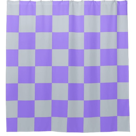 Lila Gingham-Muster Duschvorhang (Vorderseite)