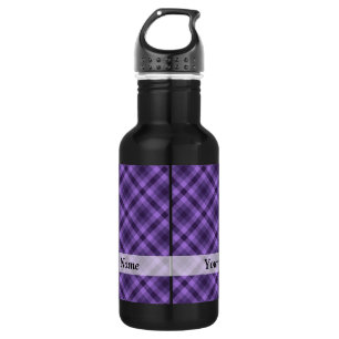 Lila Gingham-Muster Edelstahlflasche