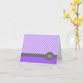 Lila Gingham-Muster geflochtene Mitteilungskarten (Gelbe Blume)