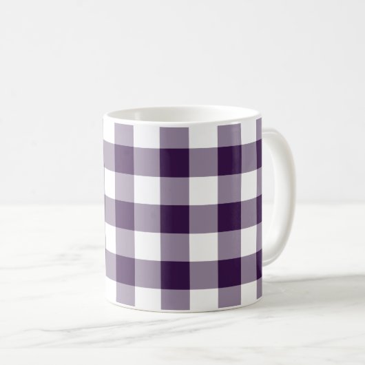 Lila Gingham-Muster Kaffeetasse (VorderseiteRechts)