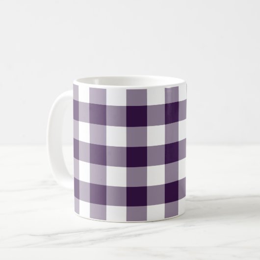 Lila Gingham-Muster Kaffeetasse (Vorderseite Links)