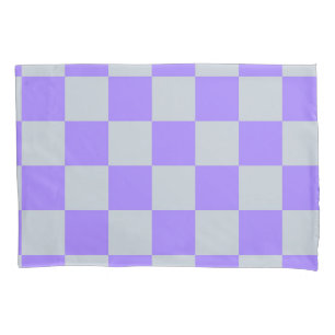 Lila Gingham-Muster Kissenbezug