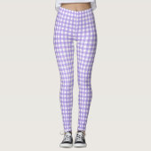 lila Gingham-Muster Leggings (Vorderseite)