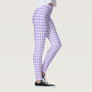 lila Gingham-Muster Leggings
