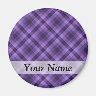 Lila Gingham-Muster Magnet