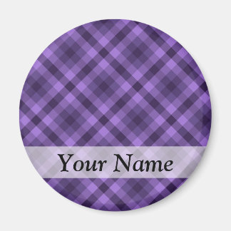 Lila Gingham-Muster Magnet