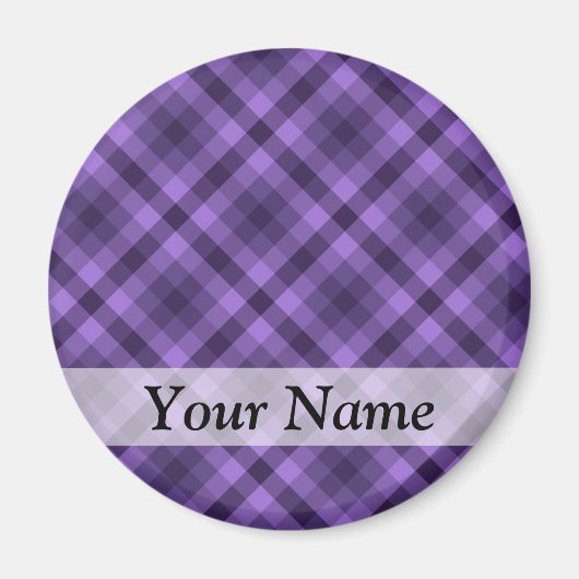 Lila Gingham-Muster Magnet (Vorne)
