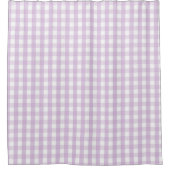 Lila Gingham-Muster Modern Farmhouse Duschvorhang (Vorderseite)