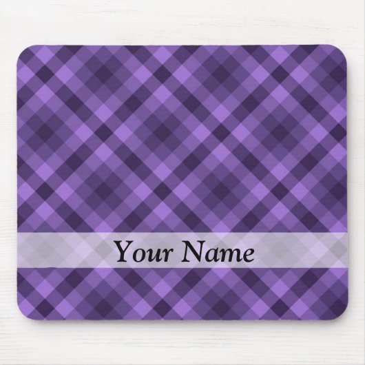Lila Gingham-Muster Mousepad (Vorne)