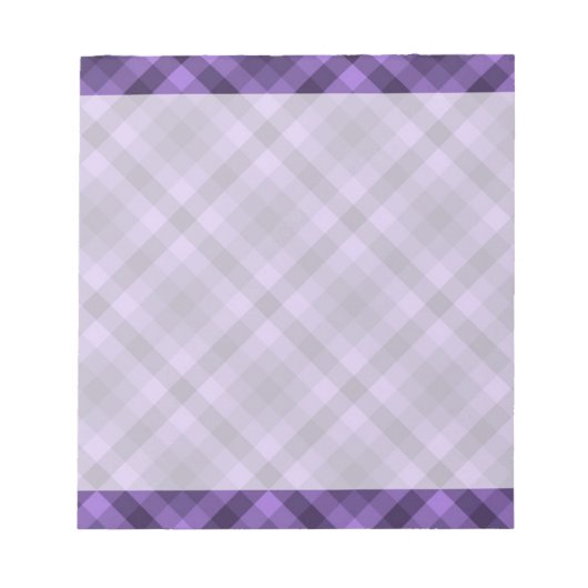 Lila Gingham-Muster Notizblock (Vorderseite)