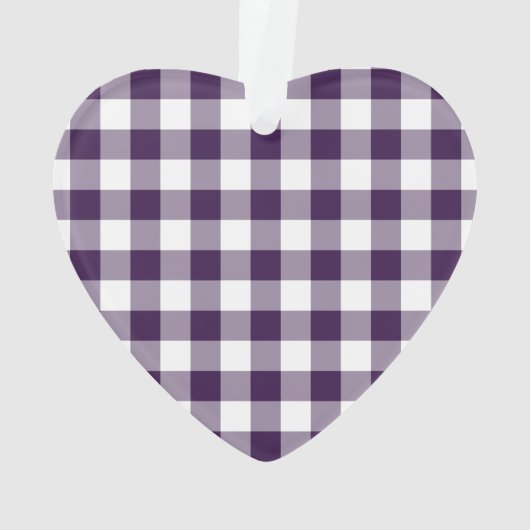 Lila Gingham-Muster Ornament (Rückseite)