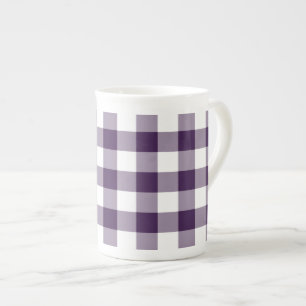 Lila Gingham-Muster Porzellantasse