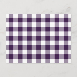 Lila Gingham-Muster Postkarte
