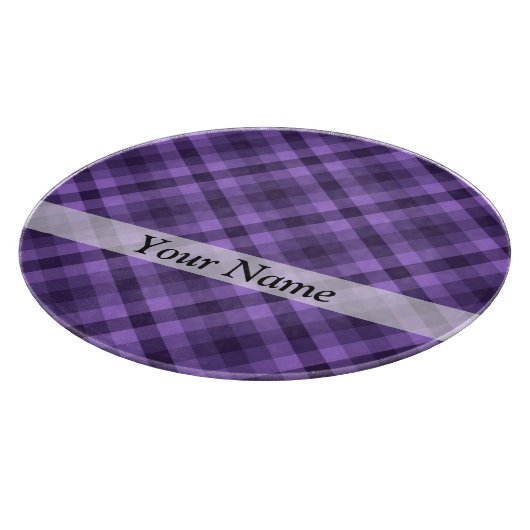 Lila Gingham-Muster Schneidebrett (Ecke)