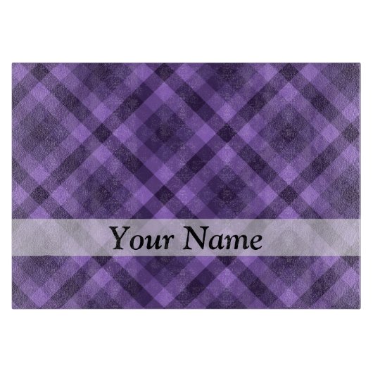 Lila Gingham-Muster Schneidebrett (Vorderseite)