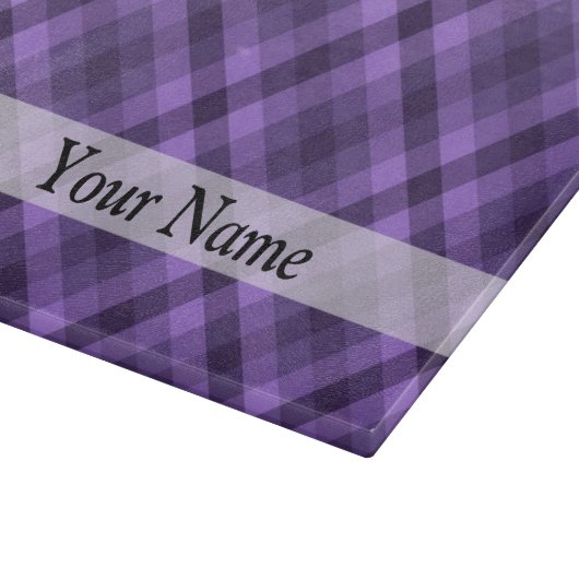 Lila Gingham-Muster Schneidebrett (Ecke)