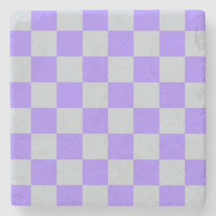 Lila Gingham-Muster Steinuntersetzer
