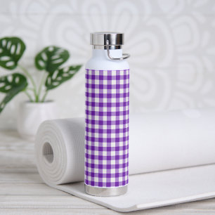 Lila Gingham-Muster Trinkflasche