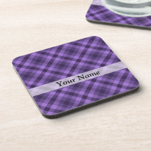 Lila Gingham-Muster Untersetzer