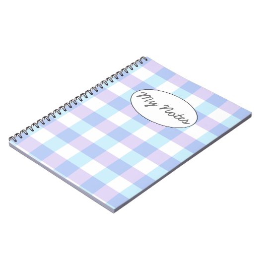 Lila Gingham Notizblock (Linke Seite)