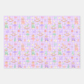 Lila Gingham Nussknacker Geburtstag Geschenkpapier Set (Vorderseite 3)