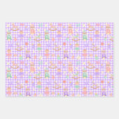 Lila Gingham Nussknacker Geburtstag Geschenkpapier Set (Vorderseite)