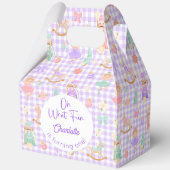 Lila Gingham Nussknacker Geschenkbox Geschenkschachtel (Rückseite)