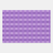 Lila Gingham Pattern Wrapping Paper Geschenkpapier Set (Vorderseite)