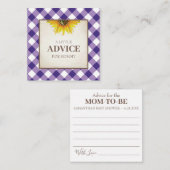 Lila Gingham-Ratschlag für Mami-Duschvorrichtung Mitteilungskarte (Vorne/Hinten)