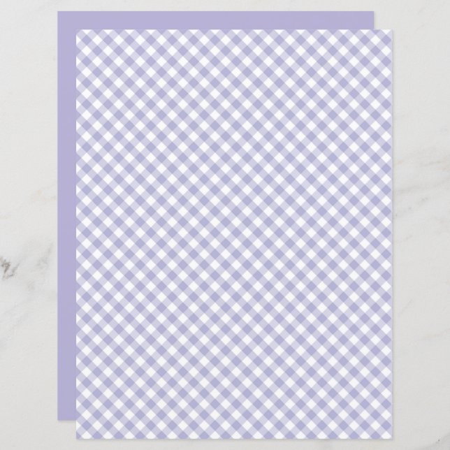 Lila Gingham Scrapbook Paper (Vorne/Hinten)