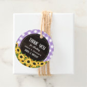 Lila Gingham & Sunflowers Baby-Q Dusche Danke Yo Geschenkanhänger (Beispiel)