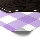 Lila Gingham Sunflowers Monogram Momosa Bar Poster (Ecke)