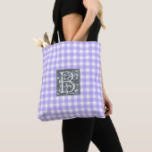 lila Gingham - Tasche (Von Nahem)