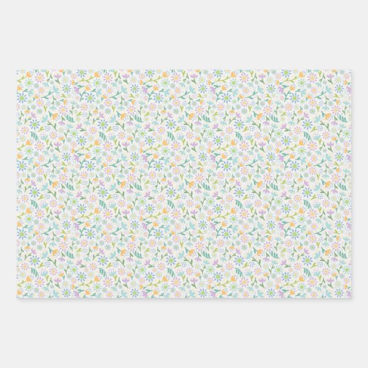 Lila Gingham und Floral Wrapping Paper Sh Geschenkpapier Set (Vorderseite 2)