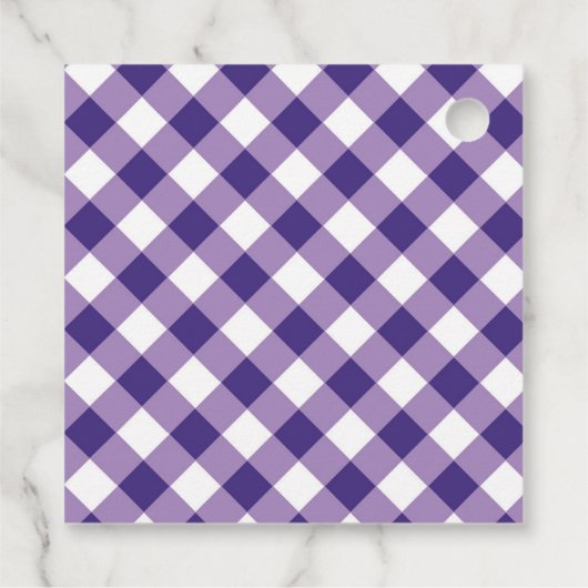 Lila Gingham und Sunflower Vielen Dank Geschenkanhänger (Rückseite)