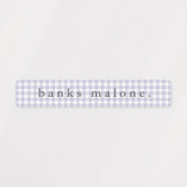 Lila Gingham Waterproof Name Etiketten (Design 1)