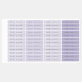 Lila Gingham Waterproof Name Etiketten (Blatt)