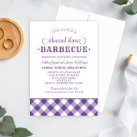 Lila Gingham Wedding Probe Dinner Barbecue