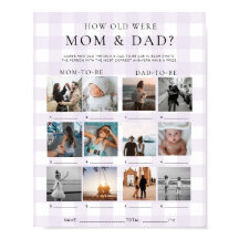Lila Gingham Wie alt waren Mama und Papa Foto-Spie